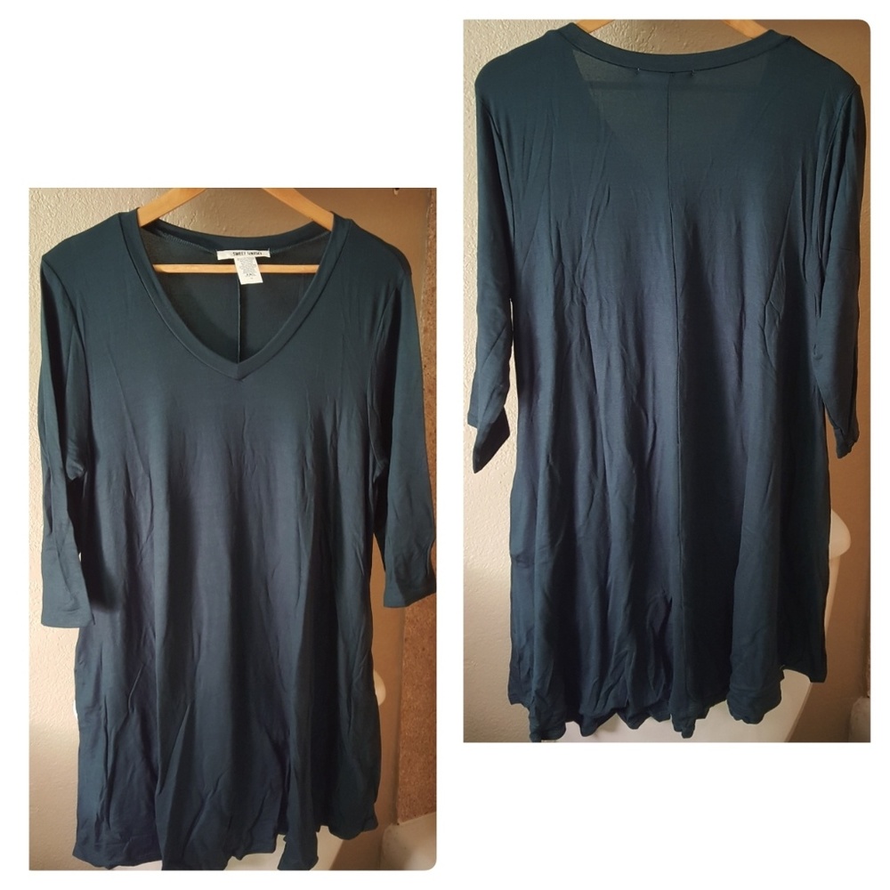 ✔CLEARANCE ✔Hunter Green Tunic Top - Picture 3 of 3